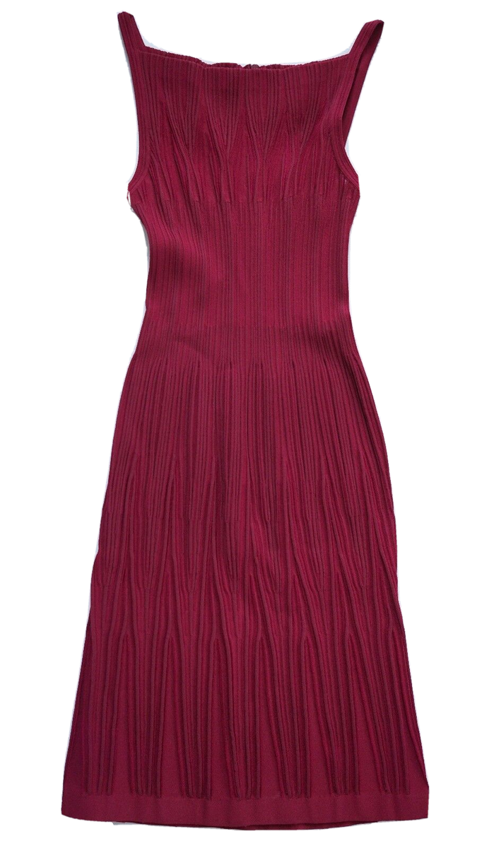 alaia burgundy dress 3D Sculpting Asymmetric Dress