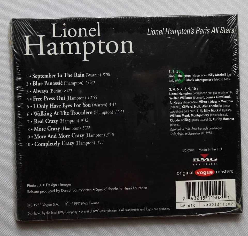 LIONEL HAMPTON ORIGINAL VOGUE MASTERS [NEW CD] LIMITED EDITION DIGIPAK - Image 2 of 2
