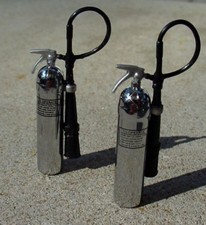 Fire Extinguisher Miniatures 2 " Stainless" 1/24 Scale G Diorama Accessories