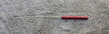 VINTAGE RED WOODEN ICE FISHING POLE ROD 25" LONG ~ LINE WINDER PEGS FISH CRAPPIE