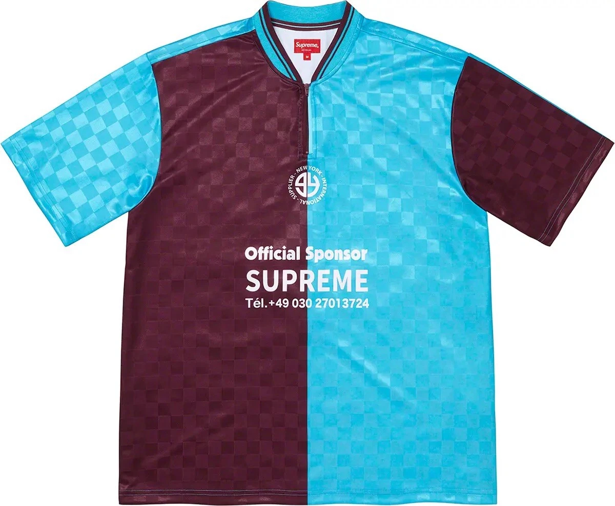 Supreme Split Soccer Jersey Burgundy FW22 Size L Brand New 100% Authentic
