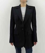 DDP Dolce&Gabbana Wool Blazer One Button Black Tailored Fitted Womens Size 42