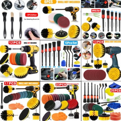 #ad Drill Brush Set Power Scrubber Attachments Auto Car Carpet Tile Grout Cleaning $12.07