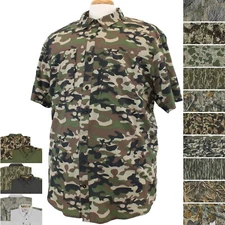 Magellan Hunt Gear Men's Camo Shirt, Short Sleeve Rip-Stop Vented Wicking