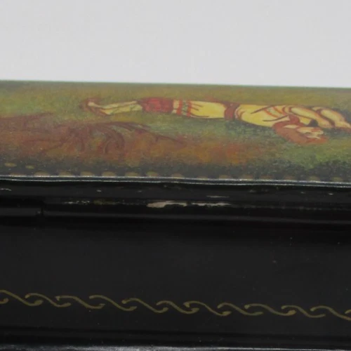 Vintage Hand Painted Palekh Russian Lacquer Trinket Box - Picture 6 of 6