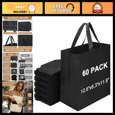 Reusable Non-Woven Grocery Bags - Large Tote with Reinforced Handles, Bulk Set