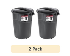  2 pack Hyper Tough 32 Gallon Heavy Duty Injection Molded Trash Can with Click