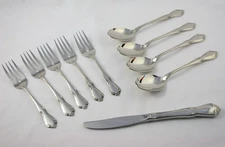 -ONEIDA CHATEAU- Oneidacraft Deluxe Flatware 10 Pcs Forks Spoons Knife  #450
