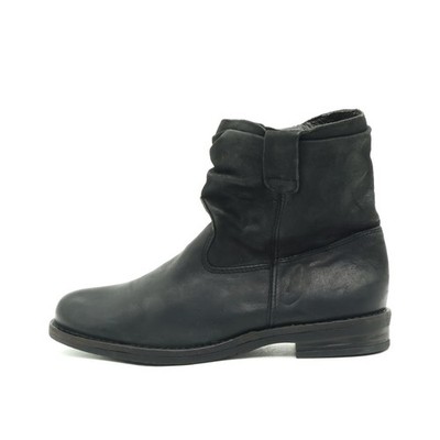 Buffalo Damen Stiefeletten Vintage Used Stiefel Schwarz Einstieg Boots EU 37