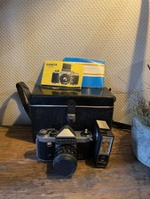 Vintage Praktica Super TL 35mm SLR Camera Pentacon 50mm f1.8 Lens Flash Case GDR