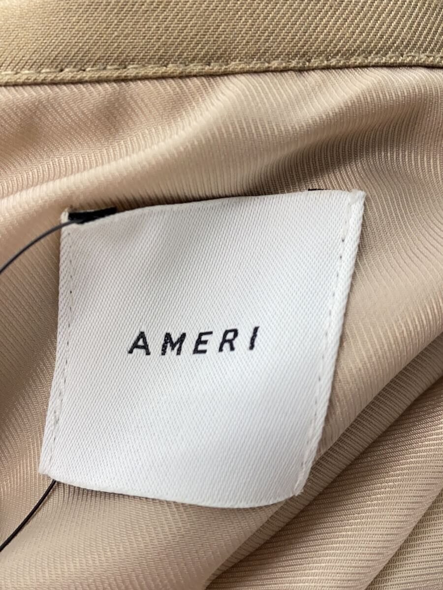 Ameri Trench Coat/Switching Pleats/Polyester/Beig… - image 3