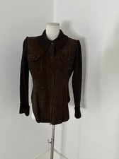 Vintage 70s Genuine Suede And Ribbed Knit Shacket Top Jacket