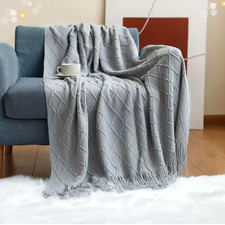 Gray Throw Blanket 100 Microfiber 50x60"