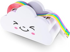 White Tape Desk Dispenser Cute Tape Dispenser Cloud Tape Cutter with Rainbow ...