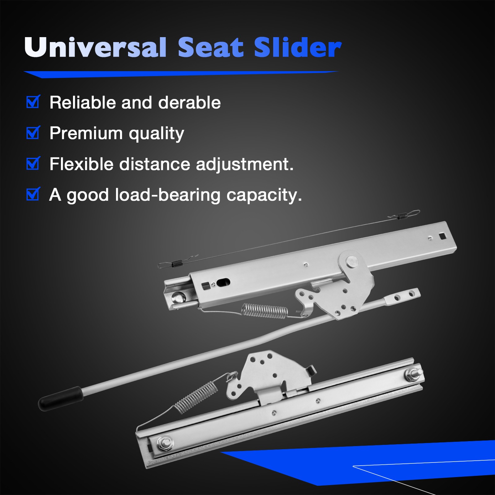 Universal Adjustable Seat Slider Dual Locking Rails Brackets Set For Bucket Seat