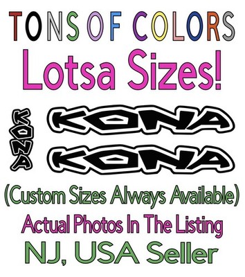 3 Pc Custom Kona Bikes Die Cut Vinyl Decal Set MTB Road Gravel MTB Bicycle