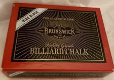 Brunswick VTG Billiard Chalk Pool Cue Chalk Velvet Grade Blue Twelve Cubes