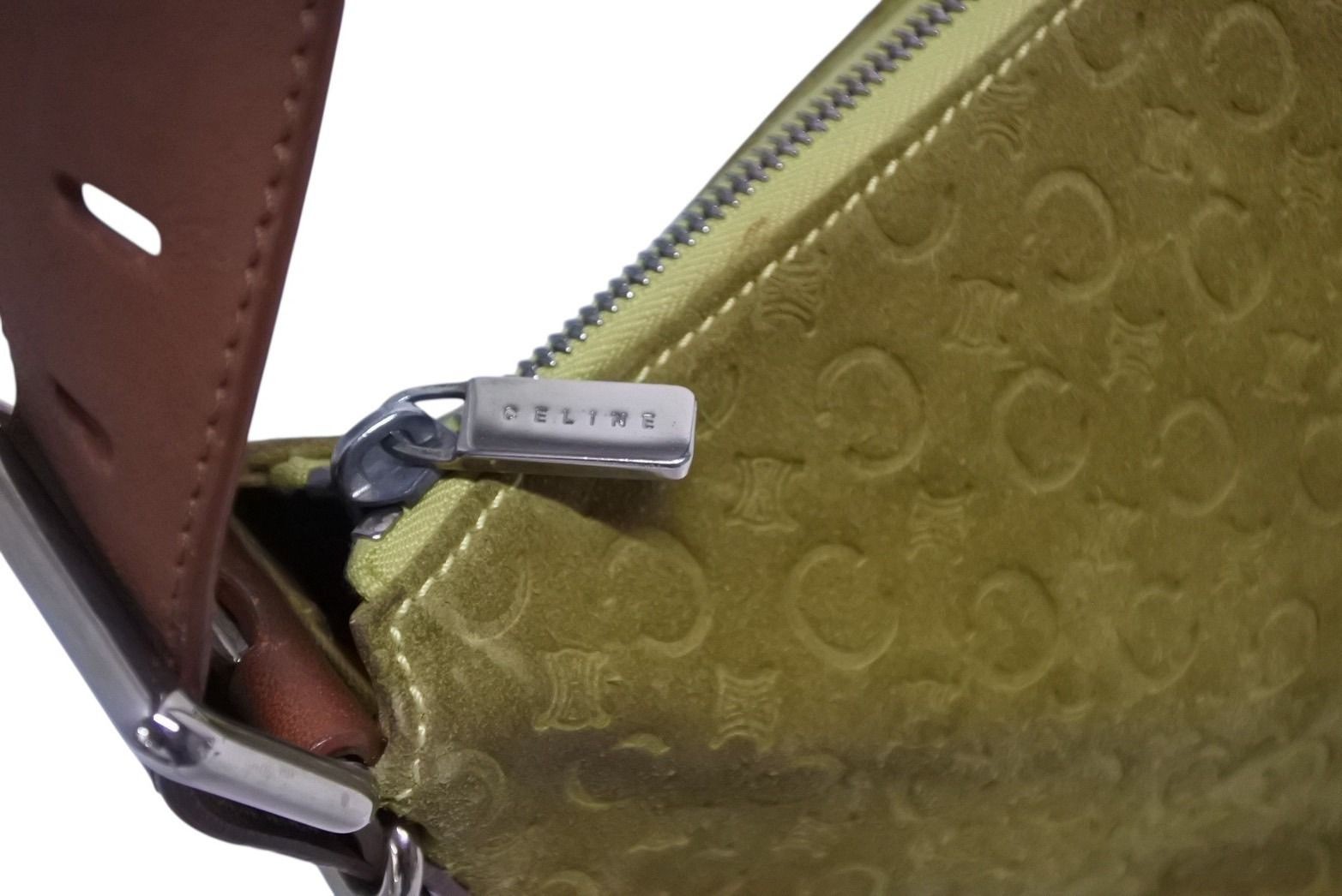 CELINE Macadam Pattern Embossed Suede Shoulder Ba… - image 5