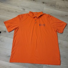 Mens Bakersfield Condors Orange Short Sleeve Embroider Polo Sz 4XT Collar Shirt