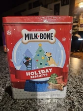 Milk-Bone Holiday Biscuits Dog Treats Crunchy Snacks Festive Gift Tin Exp 12/25