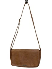 Brown Faux Leather Purse Crossbody Messenger Bag Thirty-One Flip Over Closure
