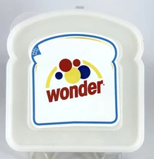Wonder Bread Sandwich Container Holder Colorful Polka Dot Plastic With Lid