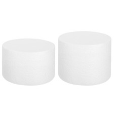 Round Foam Cake Dummy, 6"x 2",6"x 3" White Fake Cake Circles Dummies, 2Pcs