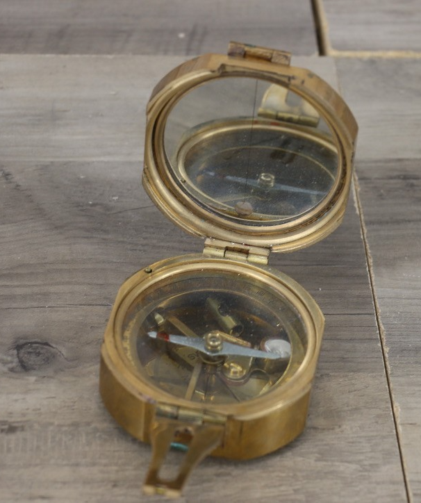 Vintage Brass Natural Sine India Surveying Compass Clinometer Field ...
