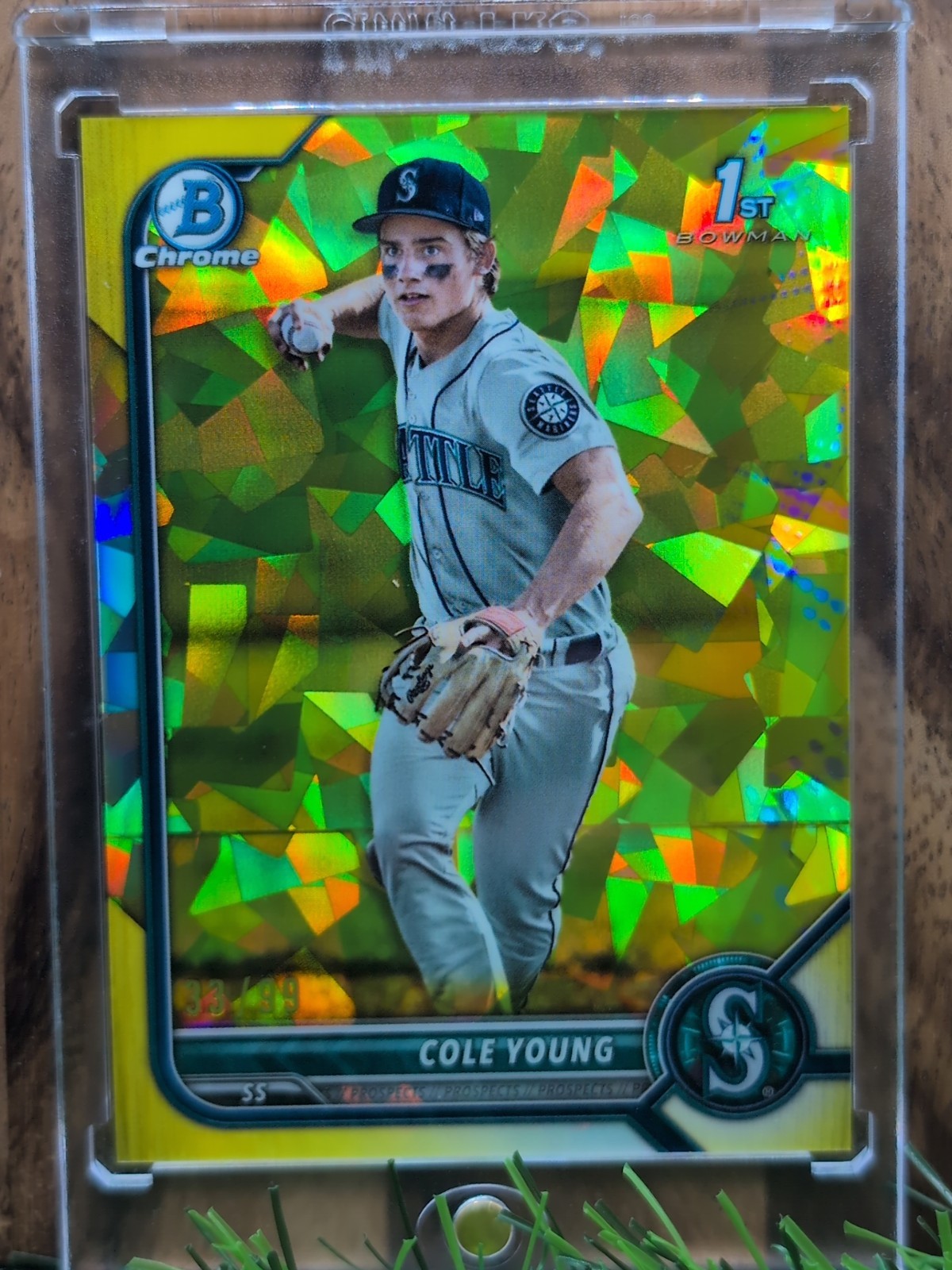 2022 Bowman Chrome Draft Sapphire Yellow Cole Young  /99 RC 1st