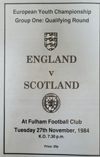 England v Scotland, European Youth Championship Group One: Qualifying Round 1984