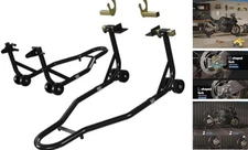 Motorcycle Stand Lift Front Rear Wheels Lift 900LBS Capacity with u+l 