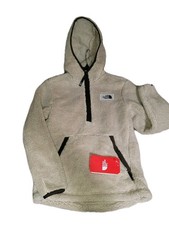 The North Face New Hoodie Boys M Tan Campshire Sherpa Fleece 1/2 Zip Pullover