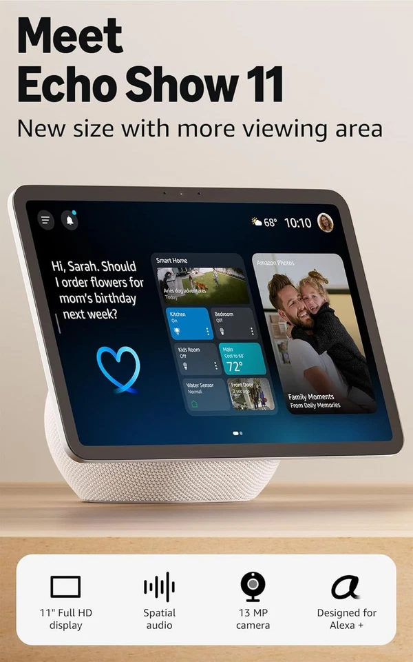 Neu 2025 Amazon Echo Show 11 mit Full-HD Display, Spatial Audio, Alexa+