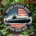 Vintage US Navy Submarine Tin Metal Signs Home Décor Wall Art  Patriotic America