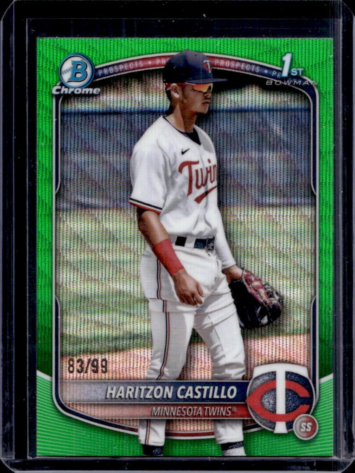 2025 Bowman Chrome Haritzon Castillo Green Wave Refractor 1st Prospect #83/99