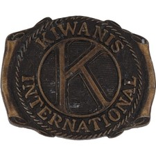 Kiwanis International Club Member Organization 1980s Vintage Belt Buckle