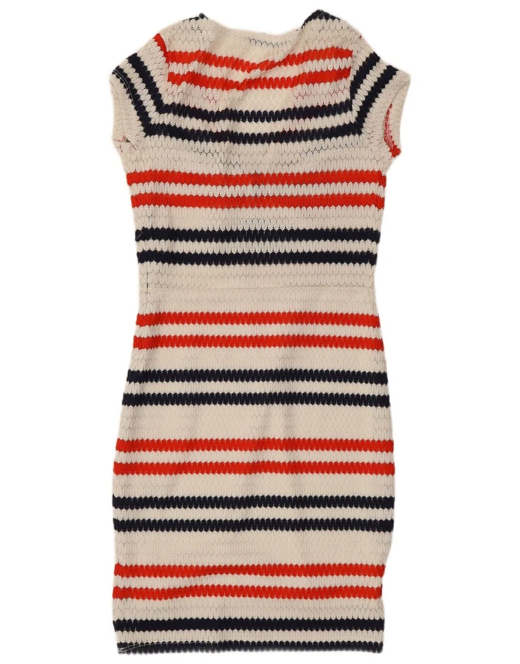 Vestido ceñido al cuerpo de ganchillo GUESS para mujer UK 6 XS multicolor a rayas poliéster BN05 Foto 4 de 4