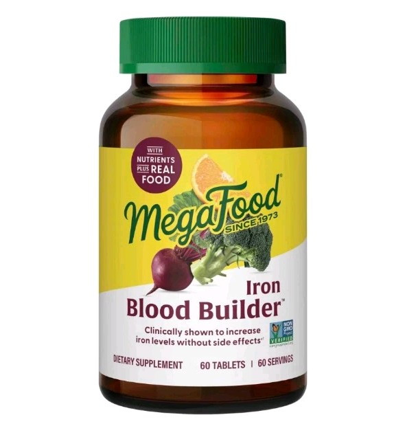 MegaFood Iron Blood Builder Dietary Supplement - 60 Count - 05/27