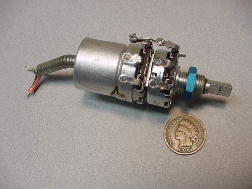 FISHER X-100-C tube amplifier POWER SWITCH & VOLUME POT ASSEMBLY (good OEM part)