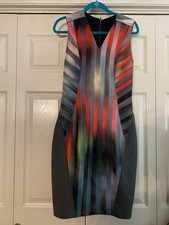 Elie Tahari “Shannon” Women's Dress Reversible Multicolored Stretch Jersey Dress