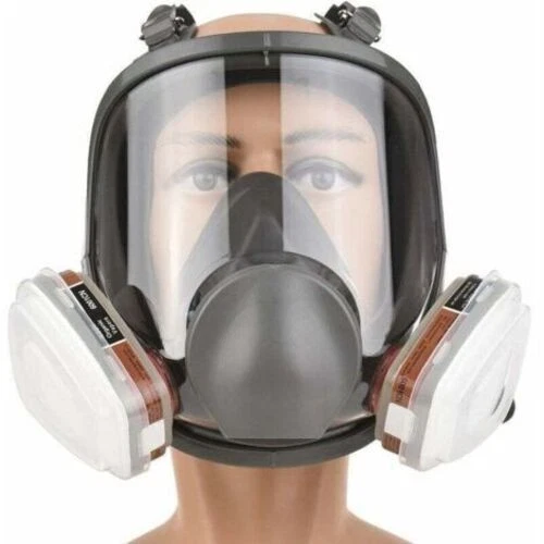 Masque respiratoire intégral 6800 anti-poussière vapeur peinture double filtre - Photo 2/4