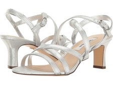 Nina Z1098 Womens Silver Genaya Strappy Evening Sandals Size 9 M