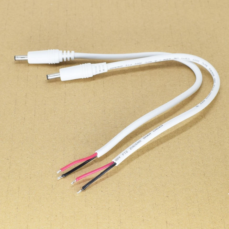 5pcs 20cm 20AWG DC Power 3.5x1.35mm Male Plug 2pin Wire DIY Pigtail Cable - Image 3 of 4