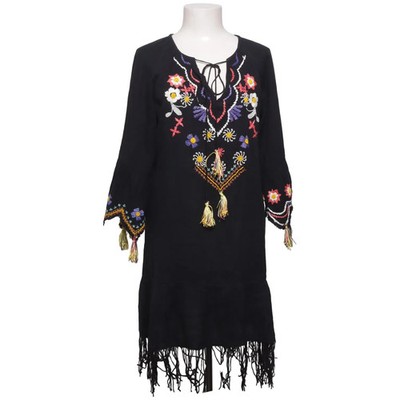 Iconique, Kleid, Größe: L, Schwarz/Mehrfarbig, Baumwolle, Blumen, Damen #kBW