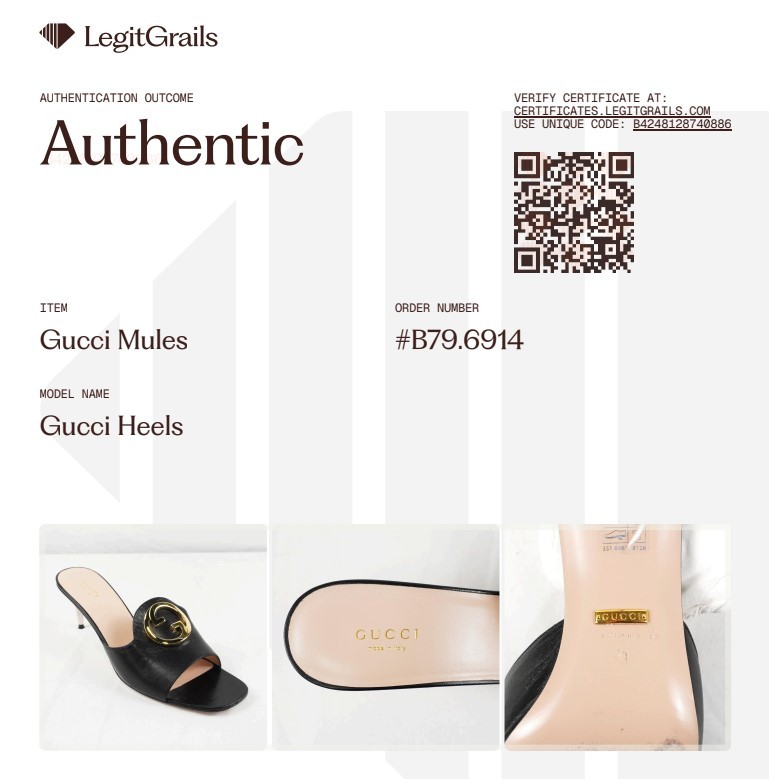 Gucci Mule Leather Interlocking GG Heels In Black And Gold