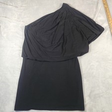 Jessica Howard Black One Shoulder Draped Sheath Dress Size 6 Whimsygoth Y2K