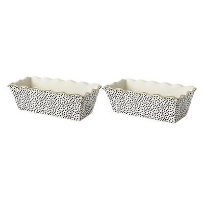 9'' Ceramic Loaf Dish 2-Piece Set Dot