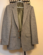 Levi's Menswear Gray Herringbone 100% Wool Blazer 42L Made in USA Sport Coat