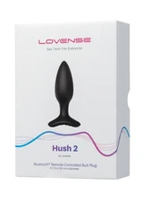 Lovense Hush 2 Rechargeable App Compatible  Vibrating Anal Plug 1.5in