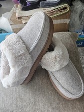 Dearfoams Ladies Clog Slipper NEW Sz Med 7-8 Oatmeal Heather Soft Comfortable